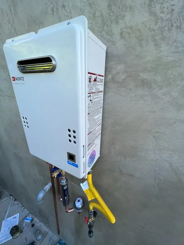 Tankless water heater installation for Kiley homes